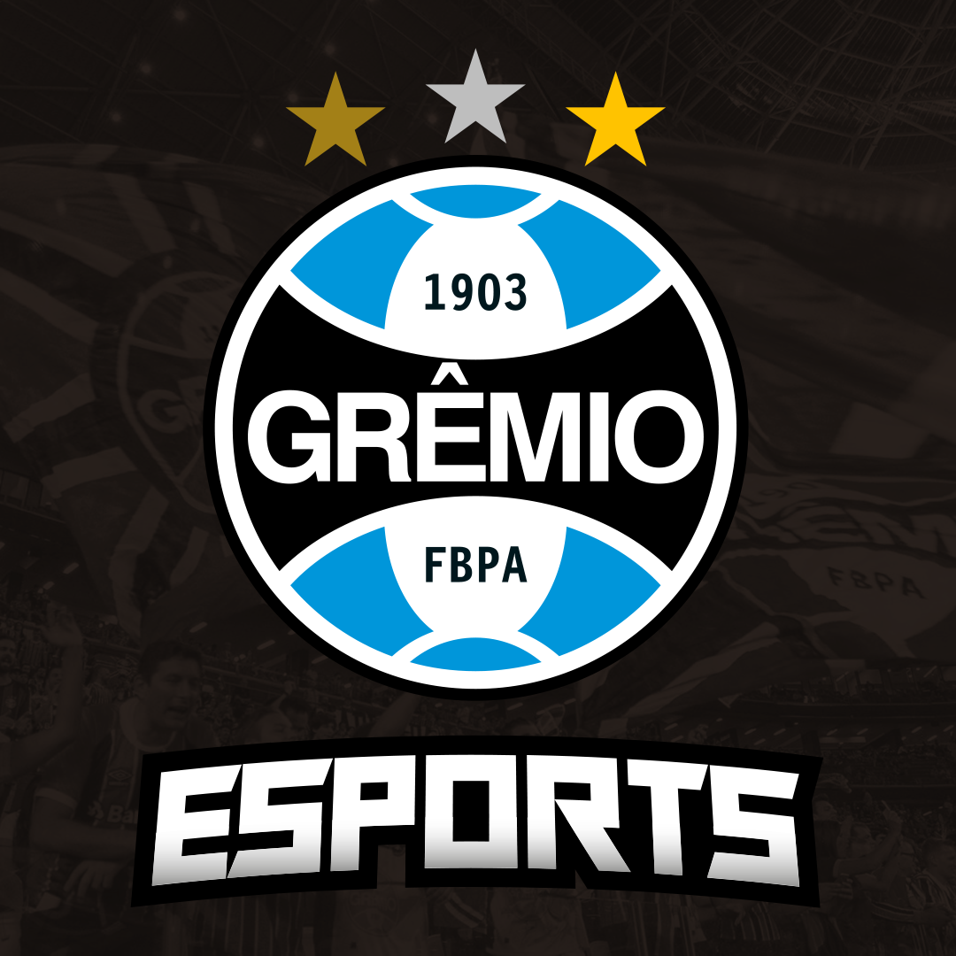 Marca Grêmio E-sports sobre fundo preto